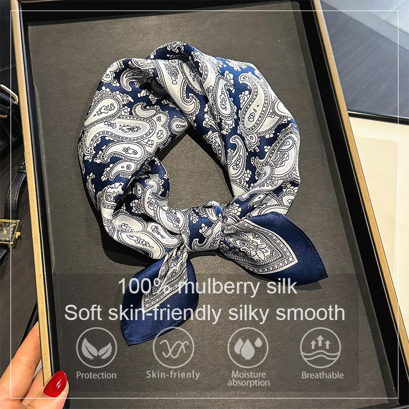 Silk Neck Scarf - 럭셔리 100% 뽕나무 실크 스카프 여성
