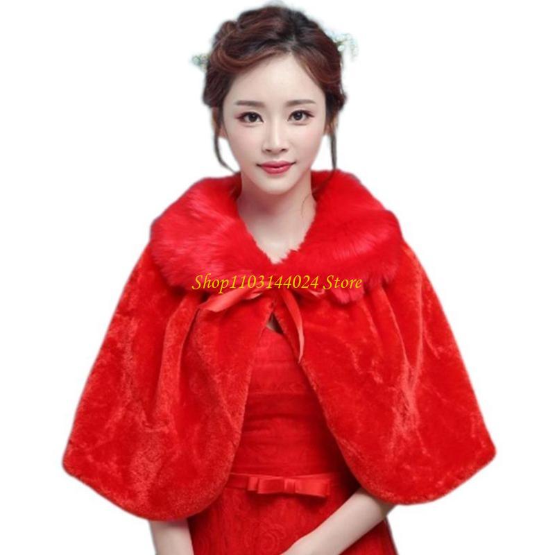 Stole Wedding Shawl - N5KE 여성 겨울 두꺼운 플러시 랩