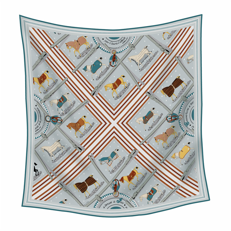 Woven Scarf Blanket - 90CM 패션 프린트 캐시미어 실크 스카프