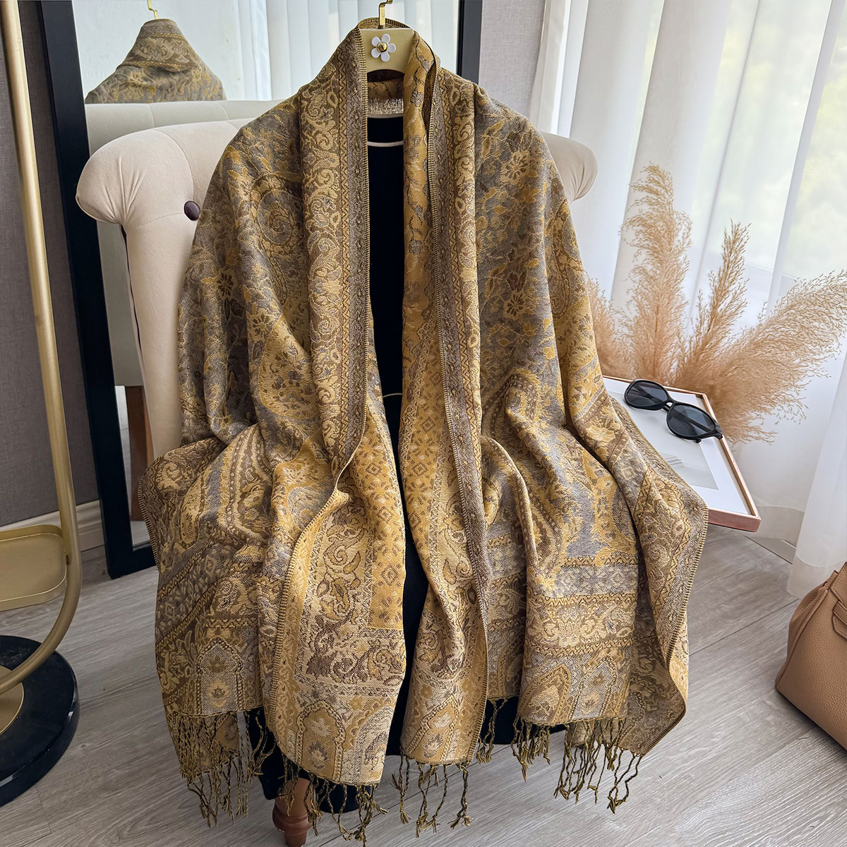 Woven Scarf Blanket - 2025 태슬 블랭킷 디자인 에스닉 스타일