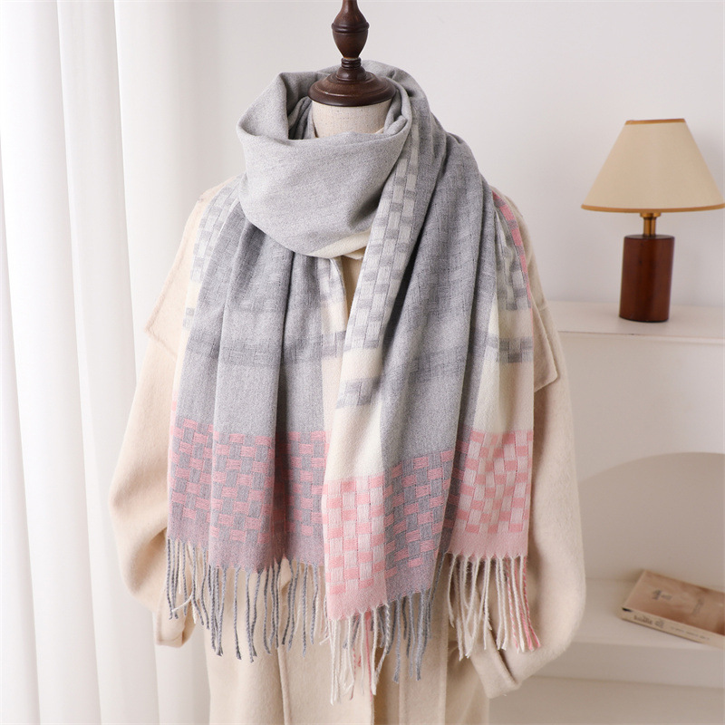 럭셔리 브랜드 캐시미어 여성 격자 무늬 스카프 겨울 따 - Woven Scarf Blanket 리뷰 및 가격