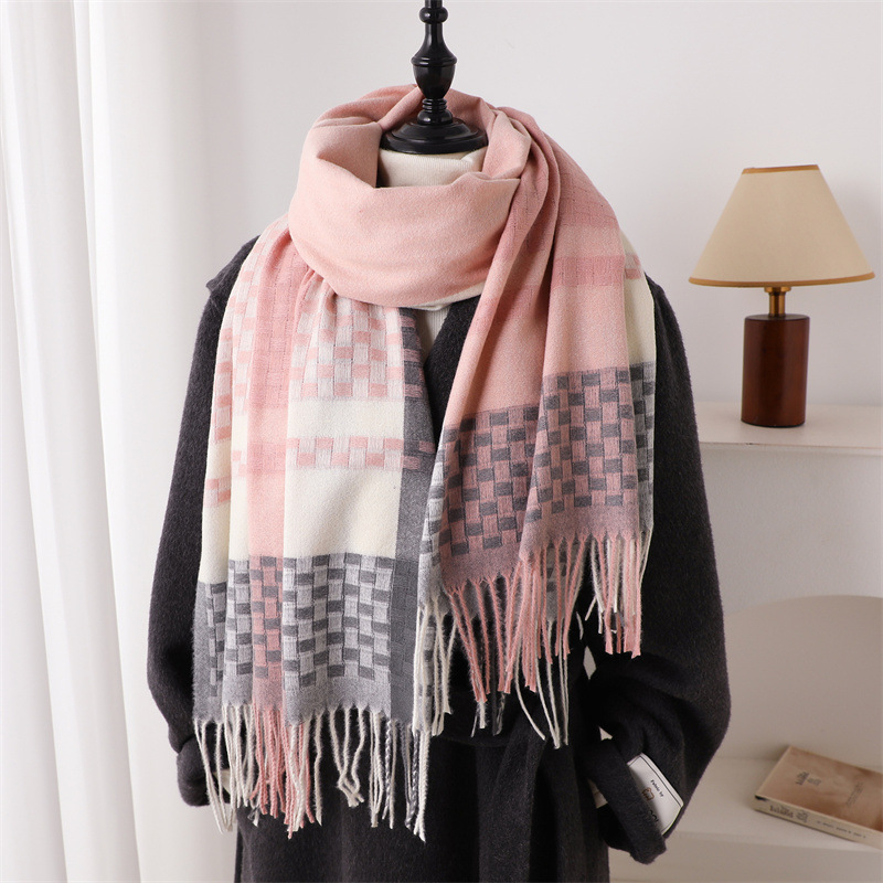 럭셔리 브랜드 캐시미어 여성 격자 무늬 스카프 겨울 따 - Woven Scarf Blanket 리뷰 및 가격