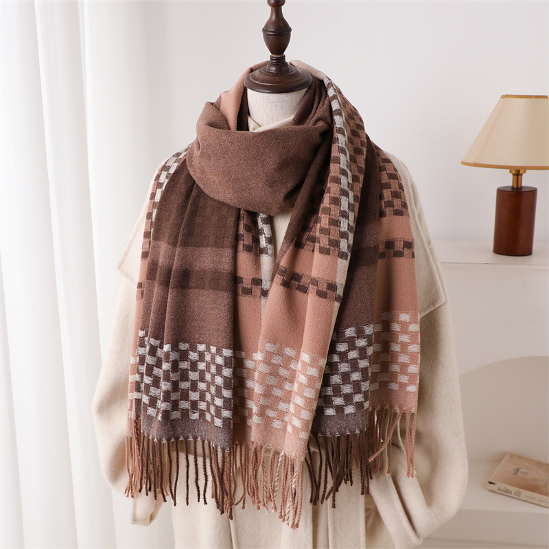 럭셔리 브랜드 캐시미어 여성 격자 무늬 스카프 겨울 따 - Woven Scarf Blanket 리뷰 및 가격