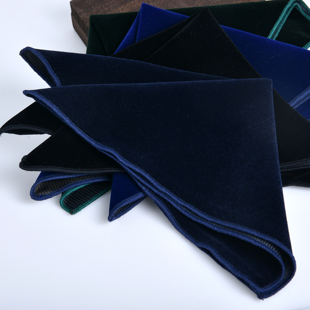 23cm 남성용 벨벳 포켓 스퀘어 솔리드 컬러 네이비  - Pocket Square Set 리뷰 및 가격