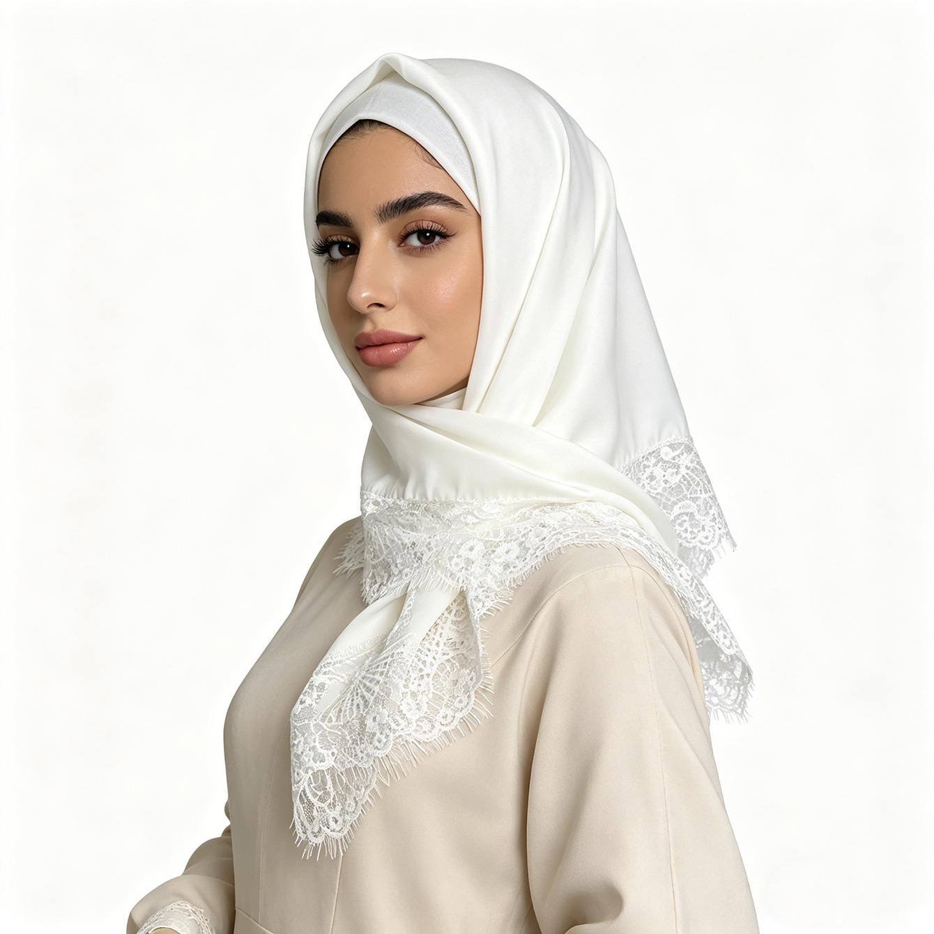70x70cm 정사각형 스카프 여성용 레이스 트림 히잡 - Head Wrap Turban 리뷰 및 가격