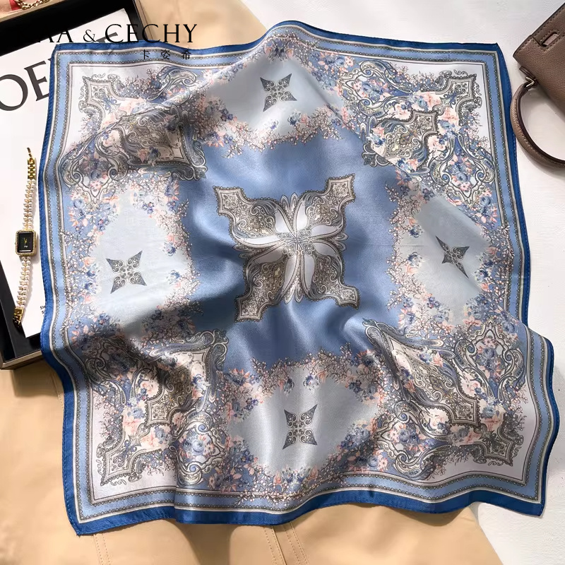 바로크 꽃무늬 100% 멀베리 실크 스퀘어 스카프 50 - Face Scarf Mask 리뷰 및 가격